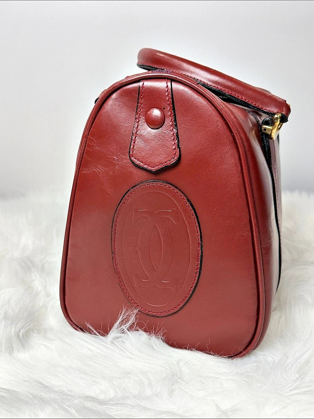 Cartier Must de Cartier Bordeaux Leather Boston Bag - Picture 7 of 16